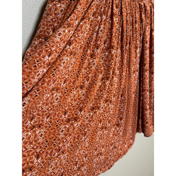 Free People Women's Sundown Babydoll Dress T Back Scoop Neck Lined Boho Orange L - Picture 8 of 15